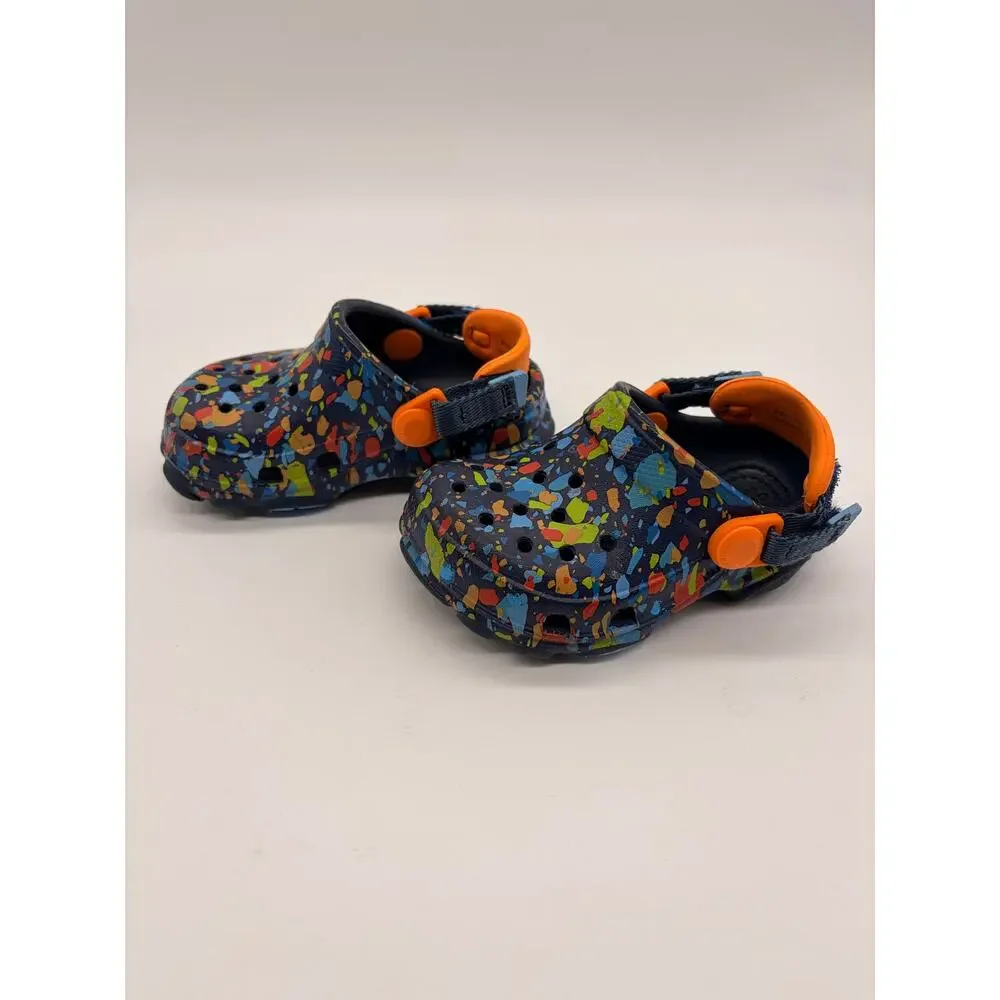 Crocs Toddler Classic All Terrain Terrazzo Clog Paint Splatter Shoes Size 5